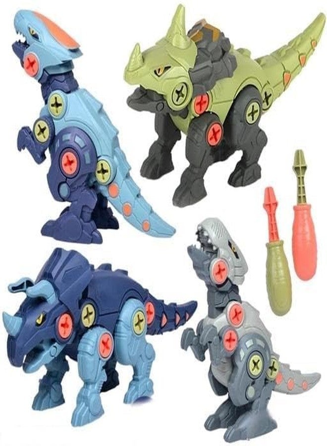 LANLOY Dinosaur Building Toys, Learning Play Kit, Educational Toys for Kids, Dinosaur Toys -Pack of 4 Dinosaurs with Screwdrivers (Multicolor & Design) - Image 1